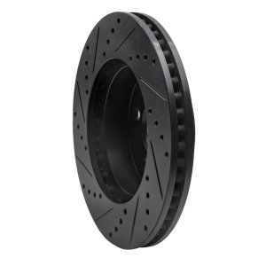 Jeep Liberty Brake Rotor (1) - Front Right - R1 Concepts - Drilled & Slotted - Black - `02-`07